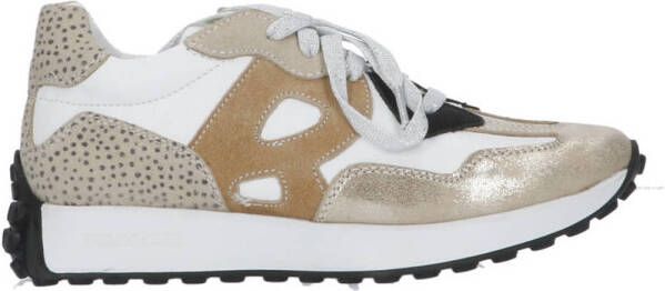 Braqeez 424440-501 Meisjes Lage Sneakers Offwhite Print Leer Veters