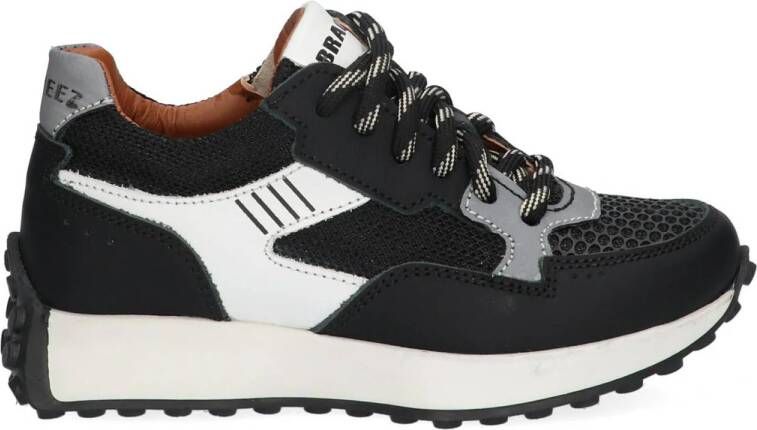 Braqeez Pelle Porto leren sneakers zwart Jongens Leer Meerkleurig 34