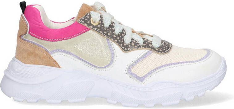 Braqeez Reece Run leren sneakers goud roze