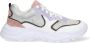 Braqeez 423285-500 Meisjes Lage Sneakers Wit Zilver Roze Leer Veters - Thumbnail 1