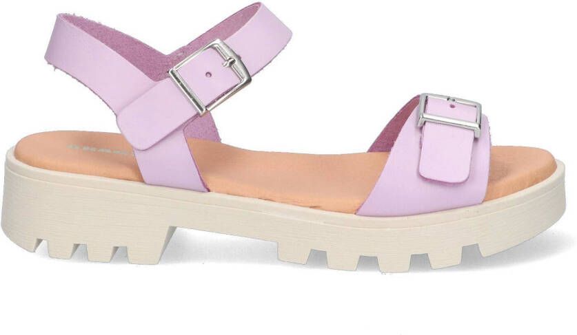 Braqeez Saira Shell leren sandalen lila Paars Meisjes Leer Effen 31