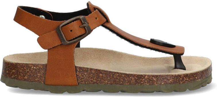 Braqeez Sammy Spain Jongens Sandalen Bruin Imitatieleer Gesp