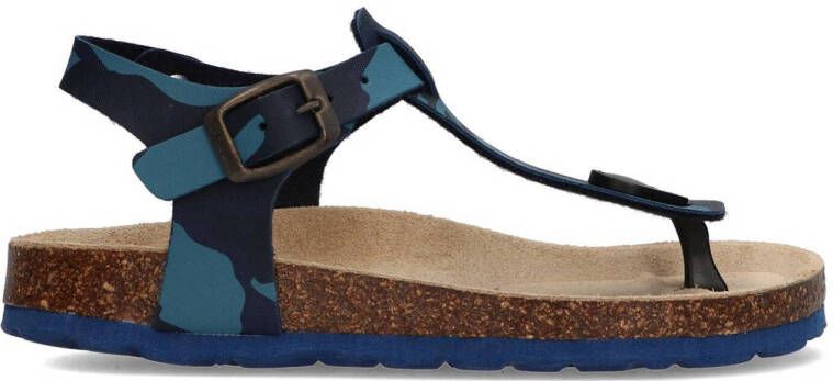 Braqeez Sammy Spain sandalen met camouflageprint blauw