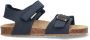 Braqeez 425450-720 Jongens Platte Sandalen Blauw Leer Klittenband - Thumbnail 1