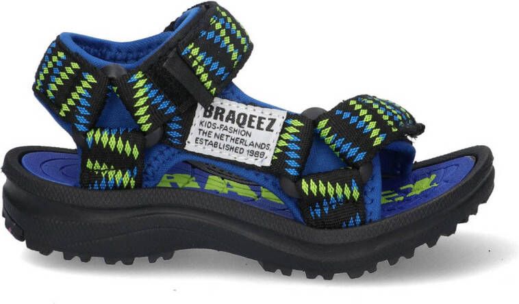 Braqeez jongens sandalen blauw met gele details