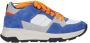 Braqeez 424263-423 Jongens Lage Sneakers Blauw Wit Oranje Grijs Suède Imitatieleer Veters - Thumbnail 1