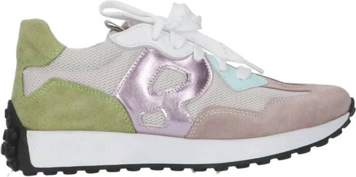 Braqeez 424440-470 Meisjes Lage Sneakers Multicolor Leer Veters