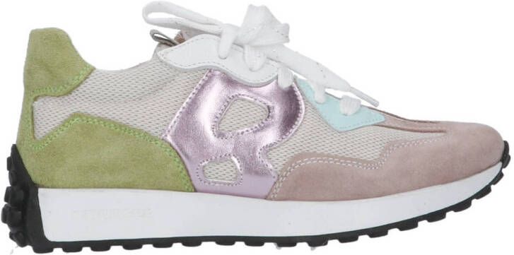 Braqeez 424440-470 Meisjes Lage Sneakers Multicolor Leer Veters