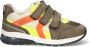 Braqeez 423465-569 Jongens Lage Sneakers Groen Geel Oranje Nubuck Klittenband - Thumbnail 1