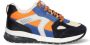 Braqeez 423464-429 Jongens Lage Sneakers Blauw Oranje Beige Zwart Multi Suède Veters - Thumbnail 1