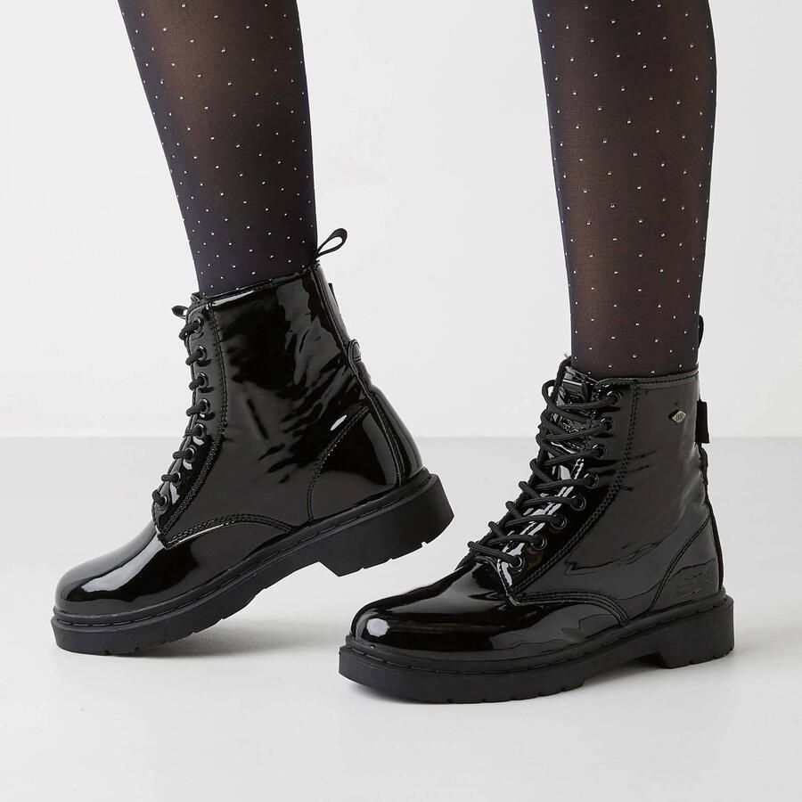 British Knights BLAKE Dames veter boot Zwart glanzend - Foto 1