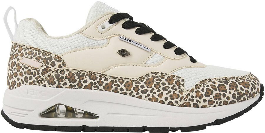 British Knights Lennox Dames Sneakers Laag Panterprint Beige Wit Vrouwen Schoenen