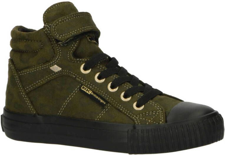 British Knights DEE Meisjes sneakers hoog Kaki luipaard