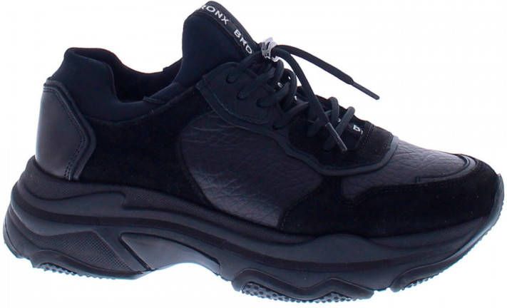 BRONX Baisley leren chunky sneakers zwart