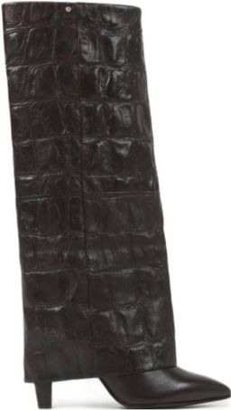 Bronx Dameslaars JAD-EY leder crocco print bruin