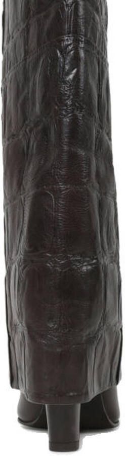 Bronx Dameslaars JAD-EY leder crocco print bruin - Foto 3