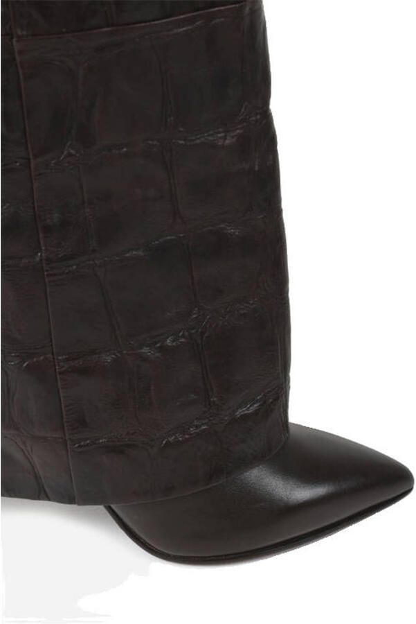 Bronx Dameslaars JAD-EY leder crocco print bruin - Foto 2