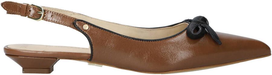 BRONX New-fabia leren loafers met strikje bruin