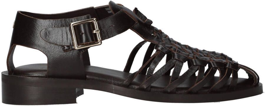 BRONX Next-wagon leren sandalen donkerbruin