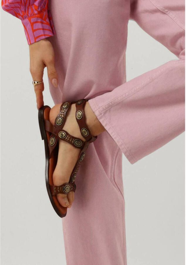 Bronx Bruine Leren Sandalen met Gouden Details Brown Dames - Foto 2
