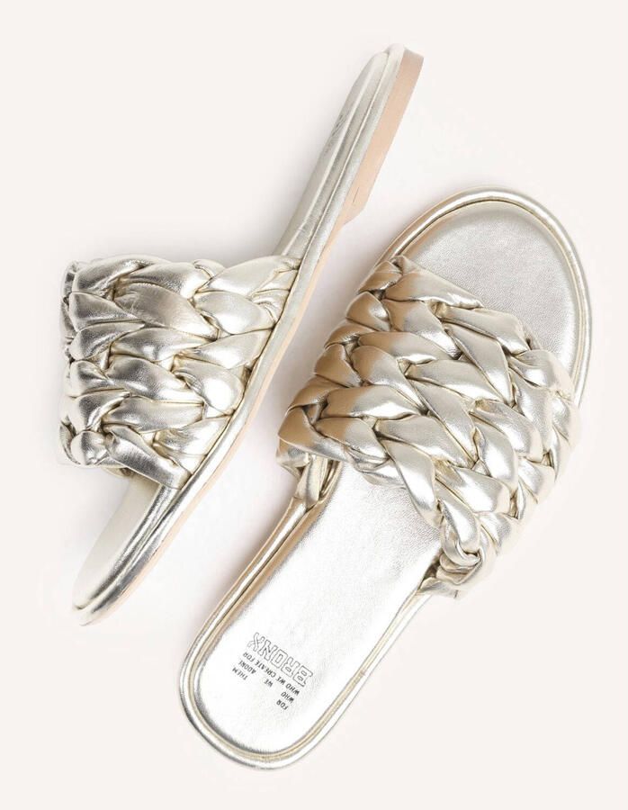 Bronx Gouden Leren Slippers Delan-y 8520-m - Foto 3