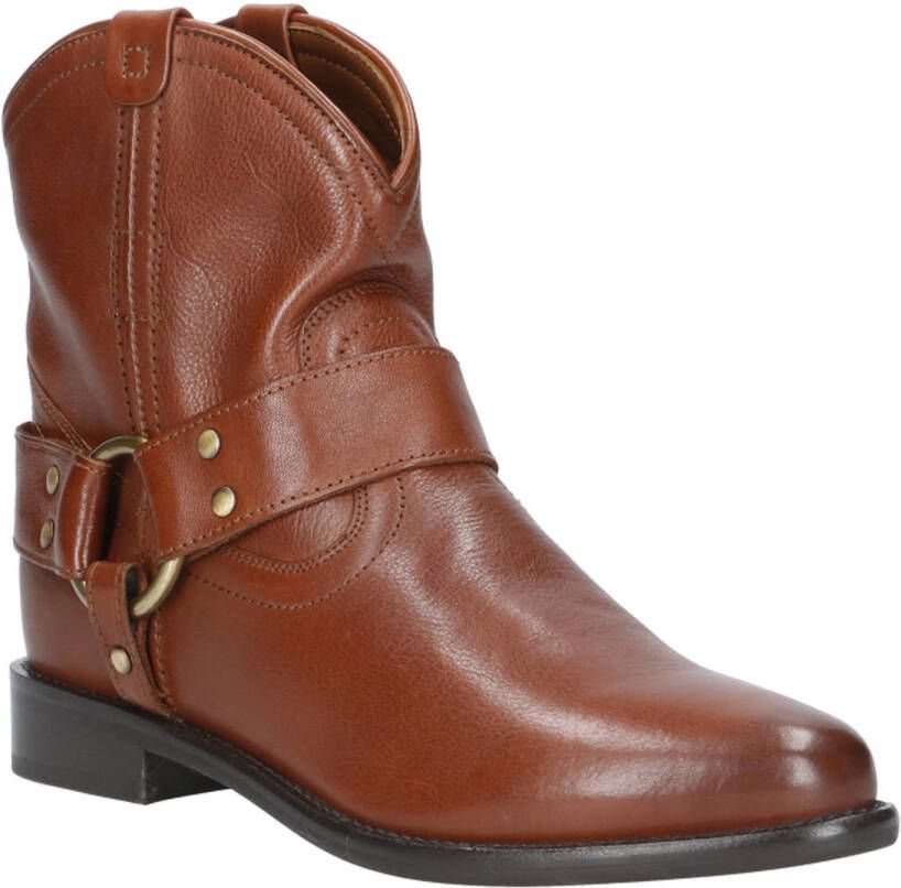Bronx Elegante Enkellaars met Metalen Details Brown Dames