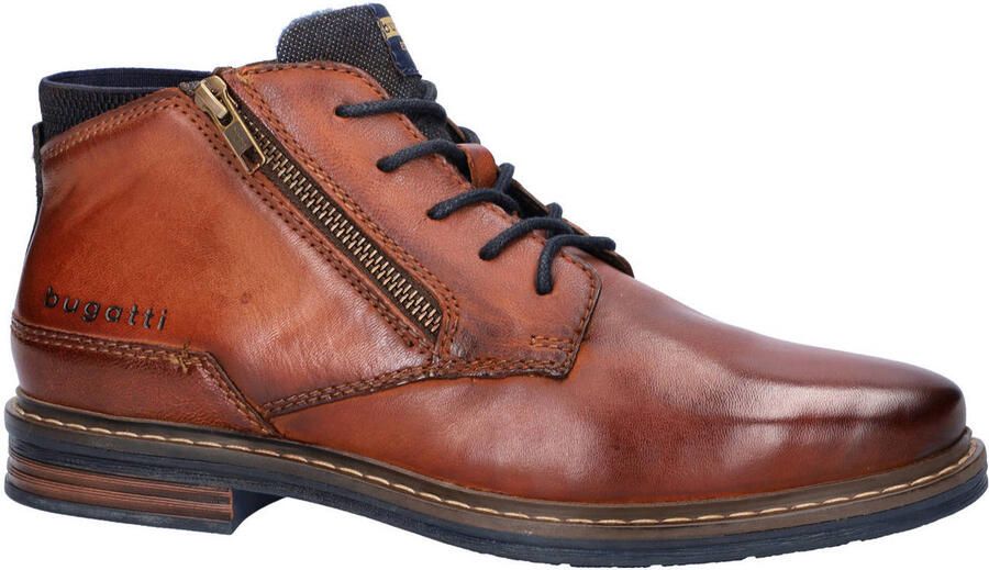 Bugatti leren veterboots cognac