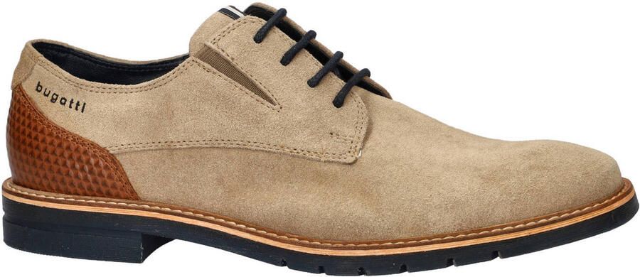 Bugatti suède veterschoenen beige