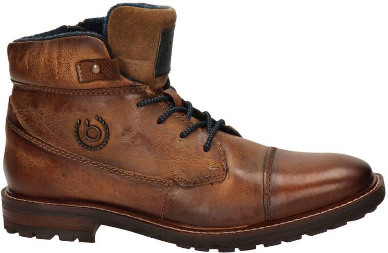 Bugatti leren veterboots cognac