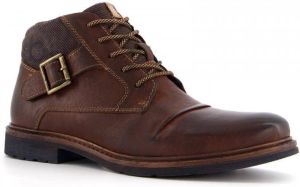 Bugatti leren heren veterboots Bruin Echt leer