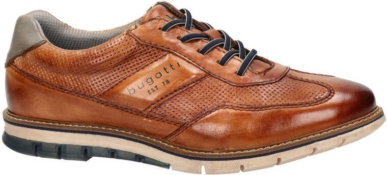 Bugatti leren veterschoenen cognac