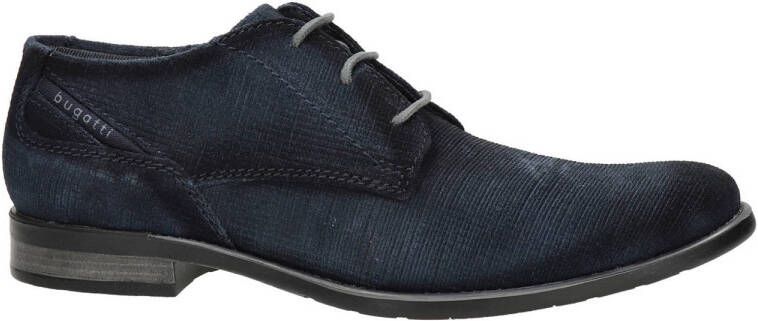 Bugatti suède veterschoenen donkerblauw