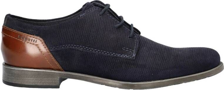 Bugatti suède veterschoenen donkerblauw