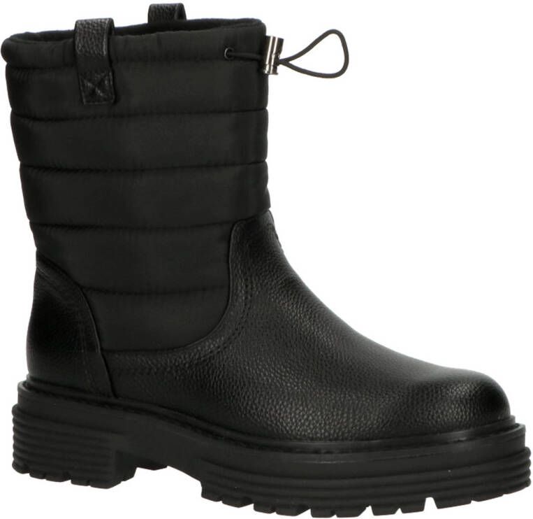 Bullboxer winterboot 171503F6S Zwart Leerlook Enkelboots Dames