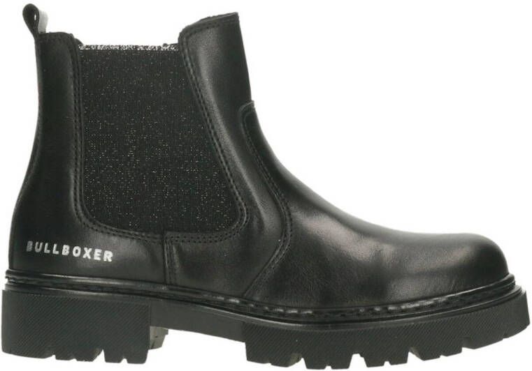 bullboxer leren chelsea boots zwart