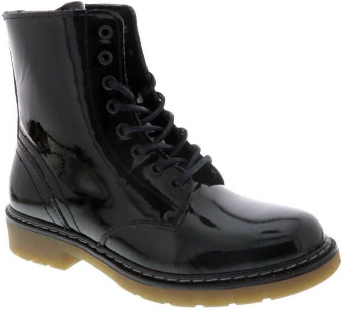 bullboxer leren veterboots zwart