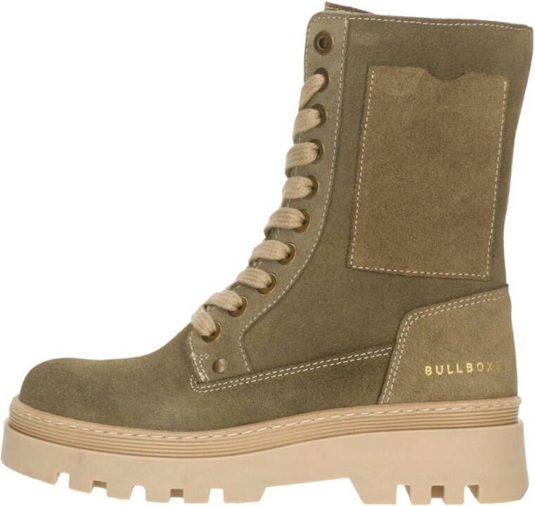 bullboxer suede veterboots groen