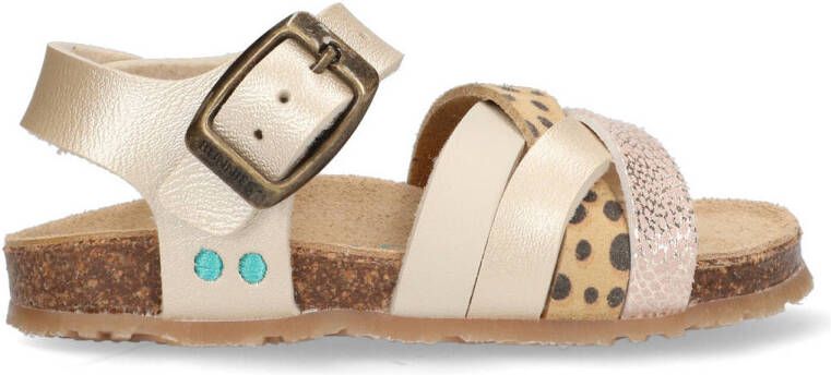 BunniesJR Becky Beach Meisjes Platte Sandalen Goud Imitatieleer Gesp
