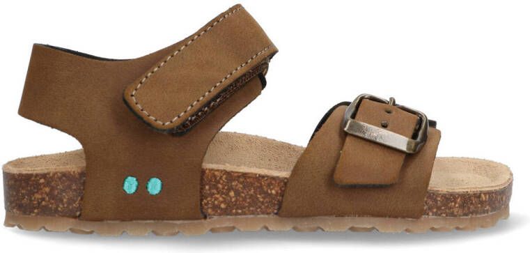 BunniesJR 225416-767 Jongens Platte Sandalen Bruin Imitatieleer Klittenband