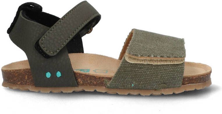 BunniesJR 225407-767 Jongens Platte Sandalen Groen Imitatieleer Klittenband