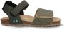 BunniesJR 225407-767 Jongens Platte Sandalen Groen Imitatieleer Klittenband - Thumbnail 1