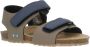 BunniesJR Bas Beach Jongens Platte Sandalen Taupe Donkerblauw Imitatieleer Klittenband - Thumbnail 1