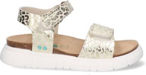 Bunnies JR Bregje Beach Meisjes Sandalen Beige Goud Print Imitatieleer Klittenband