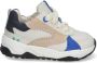 BunniesJR 224374-503 Jongens Lage Sneakers Grijs Beige Blauw Leer Veters - Thumbnail 1