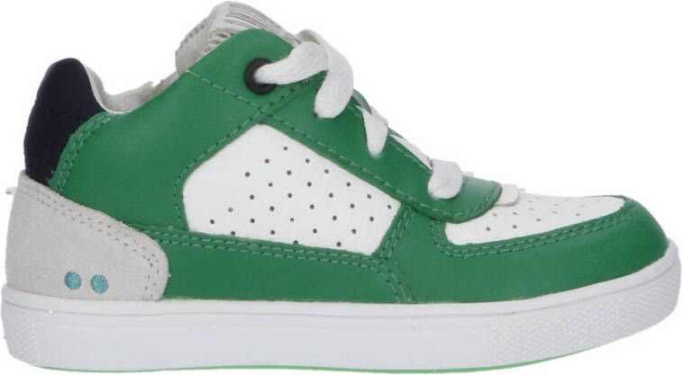 BunniesJR Loran Louw leren sneakers groen wit Jongens Leer Meerkleurig 28