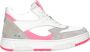 BunniesJR 224311-401 Meisjes Lage Sneakers Roze Grijs Wit Leer Veters - Thumbnail 1