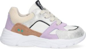 BunniesJR Bunnies JR 223341-471 Meisjes Lage Sneakers Wit Zilver Paars Multi Nubuck Veters