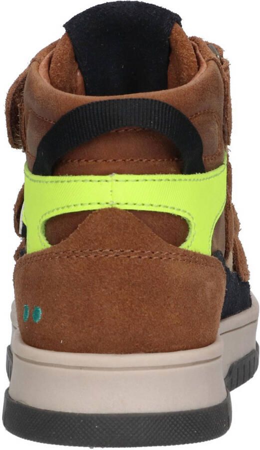BunniesJR 225991-414 Jongens Hoge Sneakers Bruin Leer Klittenband Met Rits - Foto 3