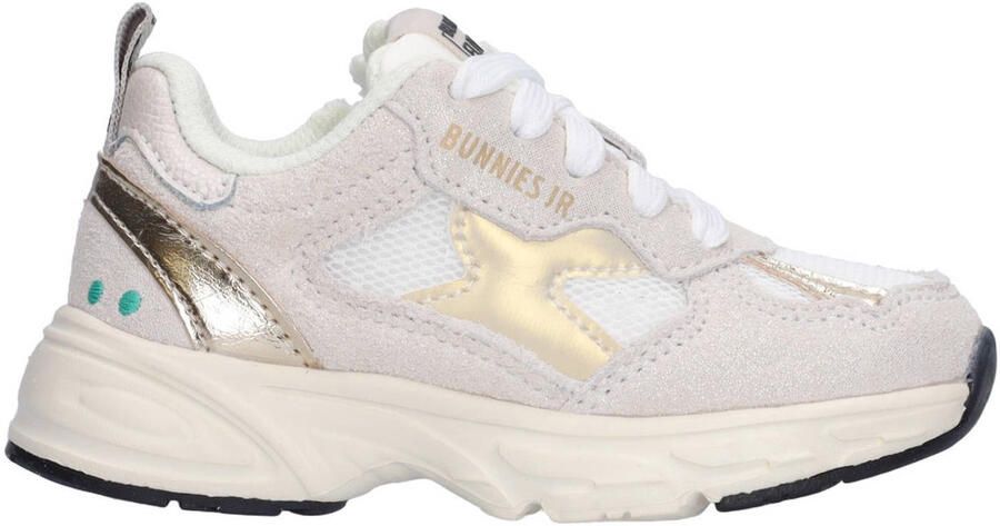 BunniesJR 226060-994 Meisjes Lage Sneakers Beige Leer Mesh Veters