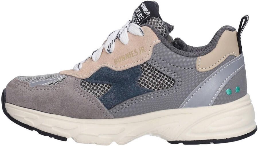 BunniesJR 226060-484 Jongens Lage Sneakers Grijs Leer Mesh Veters - Foto 3